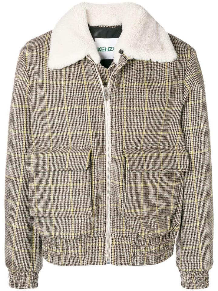 Kenzo Checked Bomber Jacket - Nude & Neutrals