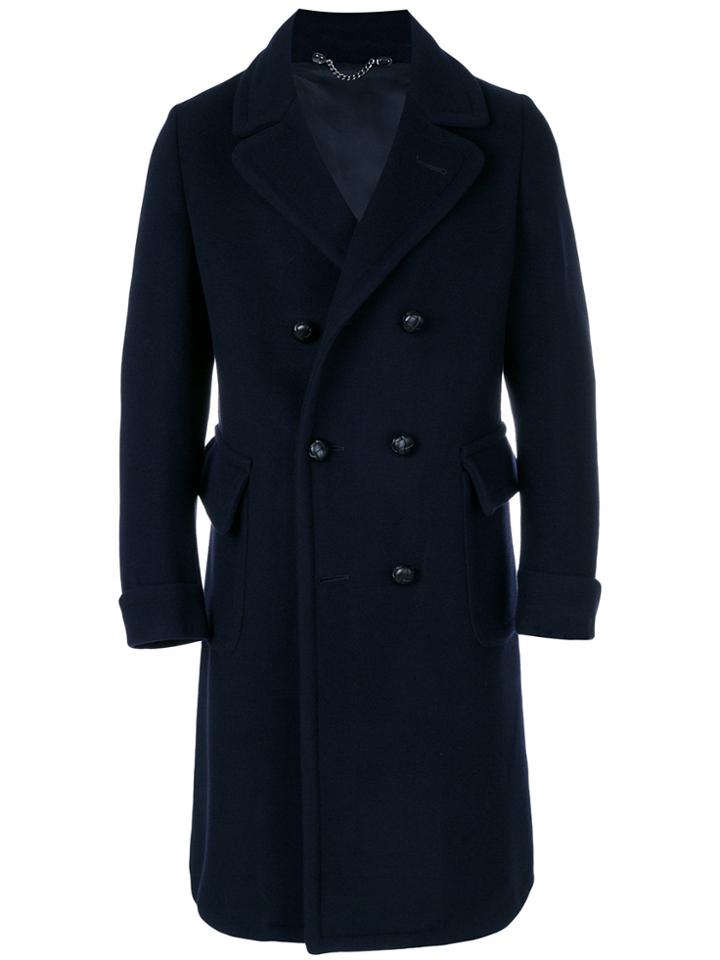 Doppiaa Double Breasted Coat - Blue