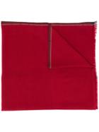Ermenegildo Zegna Knitted Fringed Scarf - Red