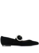 Fabio Rusconi Jewelled-buckle Ballerina Shoes - Black