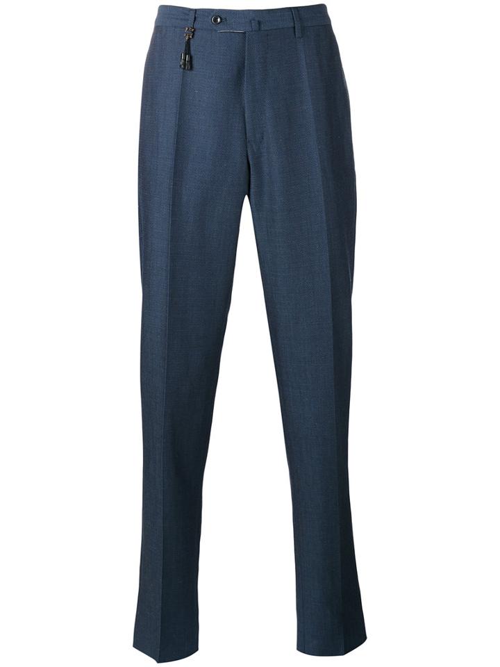 Incotex Classic Tailored Trousers, Men's, Size: 46, Blue, Wool/linen/flax