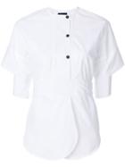 Eudon Choi Contrast Button Tie Waist Shirt - White