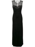 Just Cavalli Beads Embroidery Bustier Gown - Black