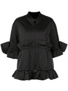 Goen.j Sculptural Ruffled Bomber Jacket - Black