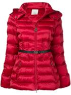 Pinko Belted Padded Jacket - Red