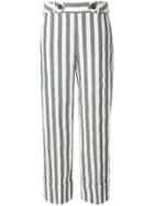 Incotex Striped Cropped Trousers - Blue