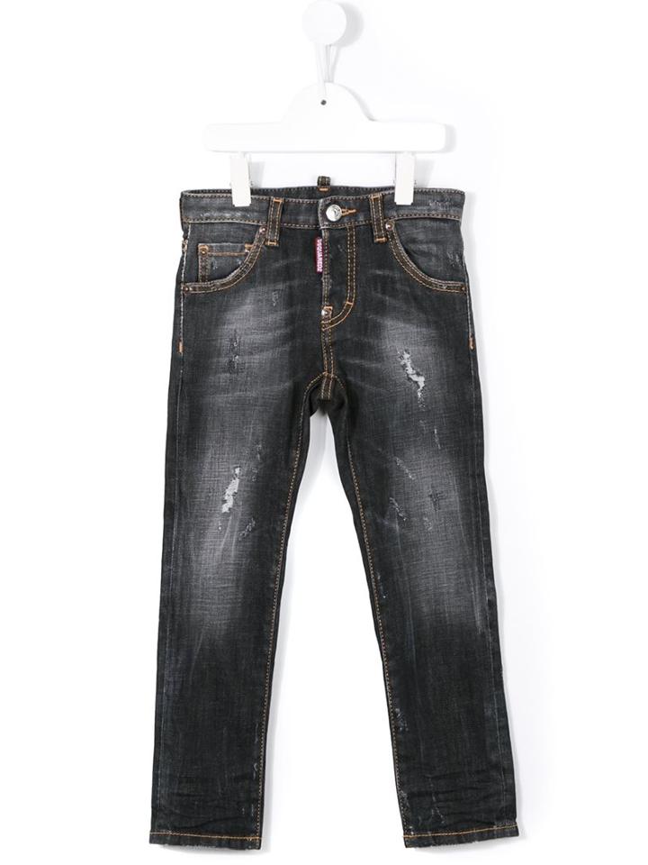 Dsquared2 Kids Distressed Jeans, Boy's, Size: 10 Yrs, Black