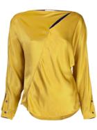 Palmer / Harding Asymmetric Cape Blouse - Gold