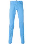 Dsquared2 Slim Jeans, Men's, Size: 52, Blue, Cotton/calf Leather/spandex/elastane