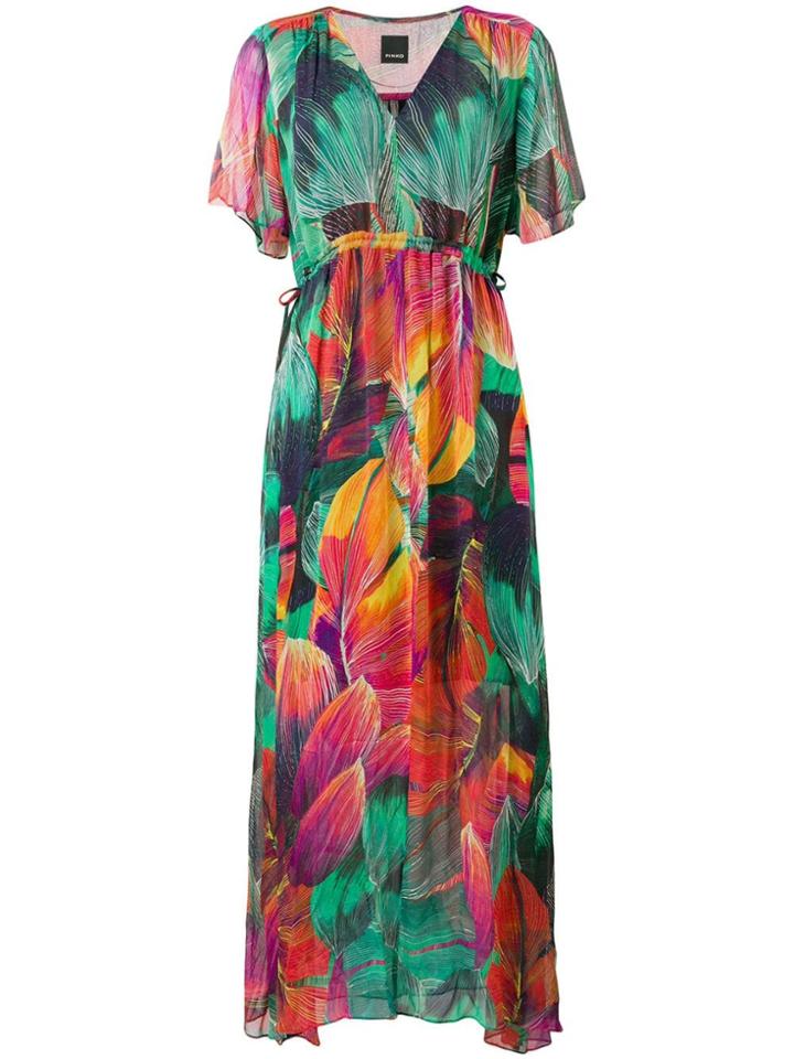 Pinko Floral Maxi Dress - Green