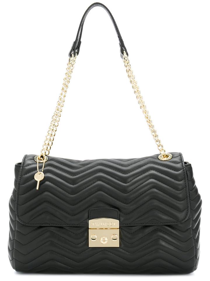 Twin-set - Quilted Chain Tote - Women - Leather - One Size, Black, Leather