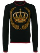 Dolce & Gabbana Intarsia Crewneck Sweater - Black