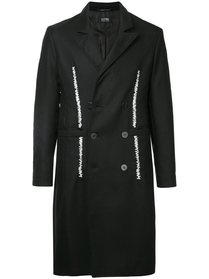 Selfmade By Gianfranco Villegas Double Breasted Stitch Detail Coat -