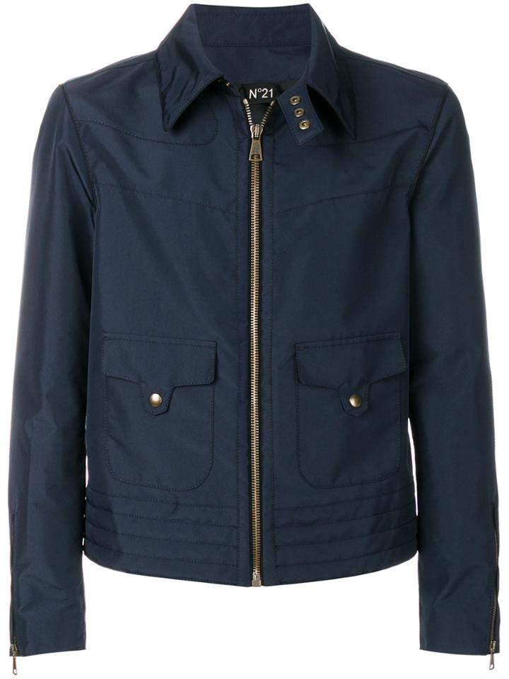 No21 Lightweight Cropped Jacket - Blue