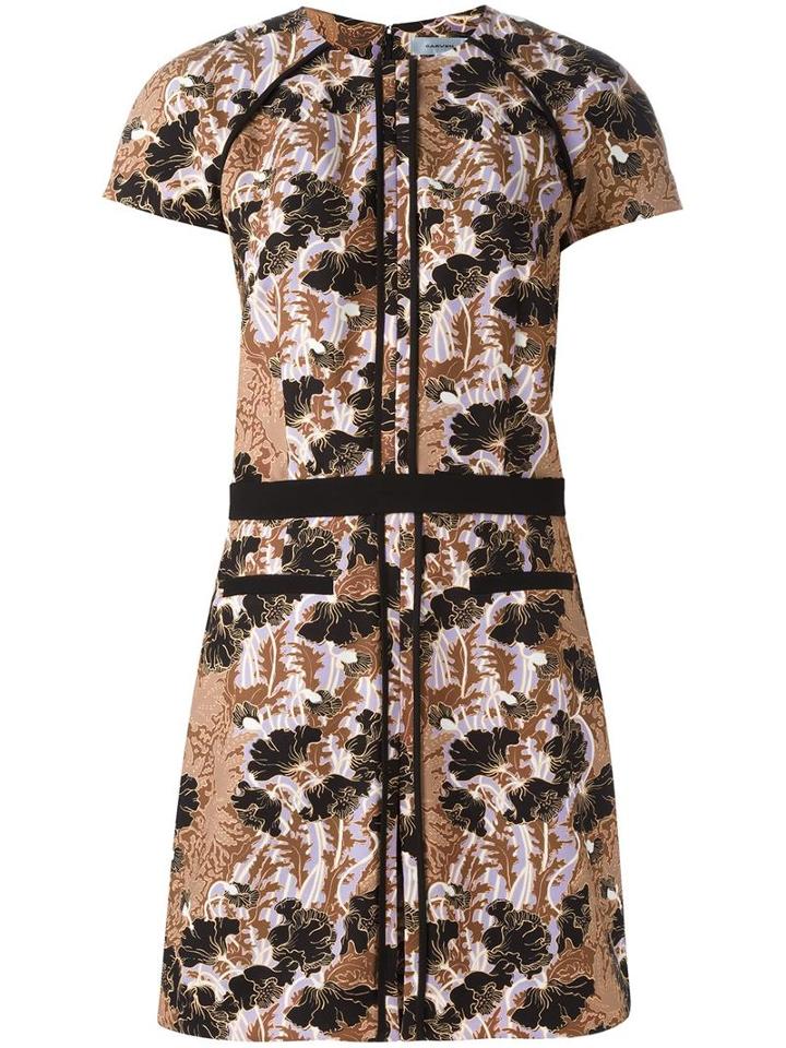 Carven Robe Manches Dress, Women's, Size: 40, Brown, Polyester/viscose/acetate/silk