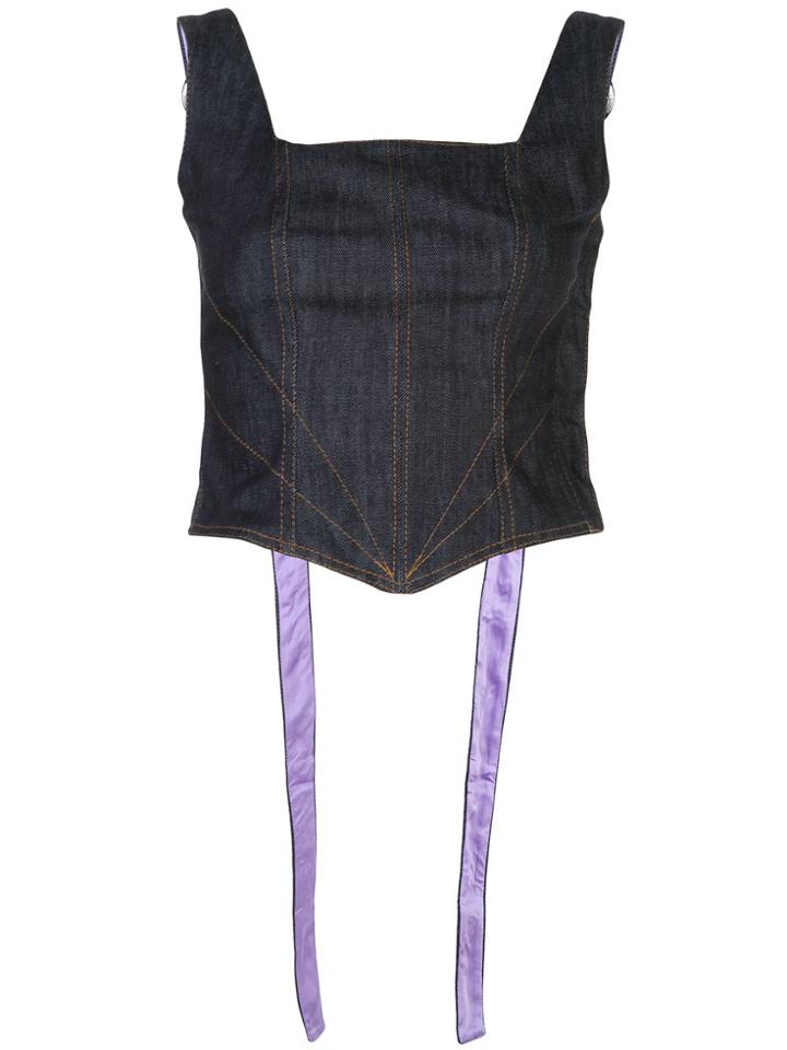Fantabody Denim Cropped Top - Blue