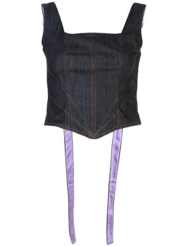 Fantabody Denim Cropped Top - Blue