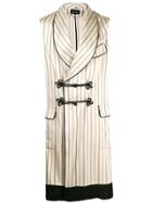 Ann Demeulemeester Striped Sleeveless Coat - Neutrals