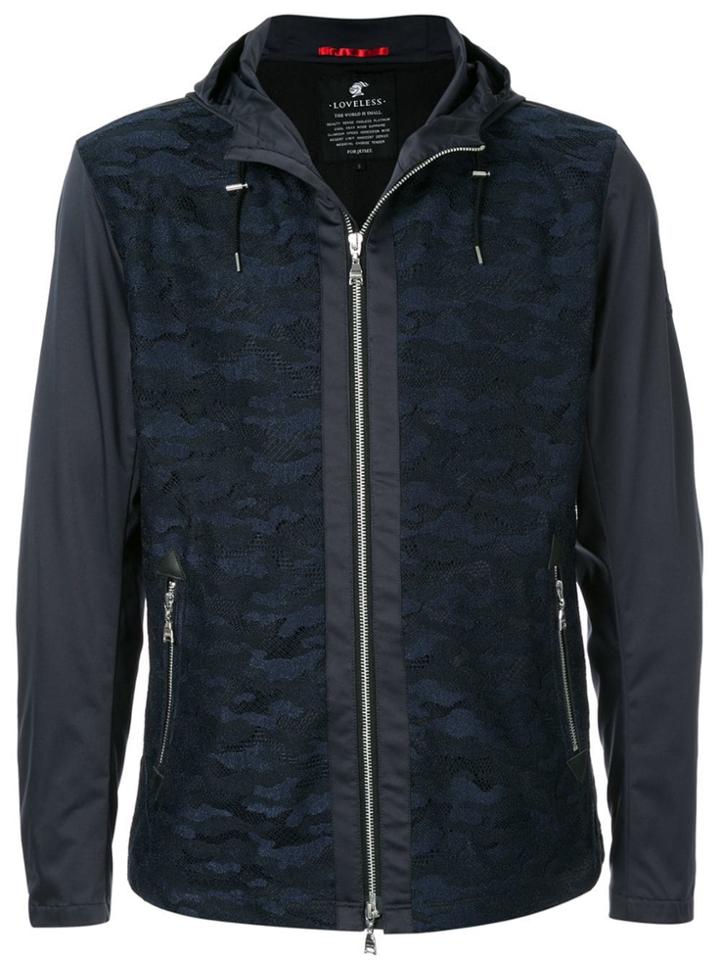 Loveless Camouflage Panel Hooded Jacket - Blue