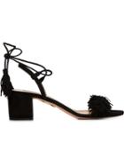 Aquazzura Wild Thing Sandals, Women's, Size: 9, Black, Suede