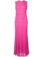 Calvin Klein Pleated Maxi Dress - Pink & Purple