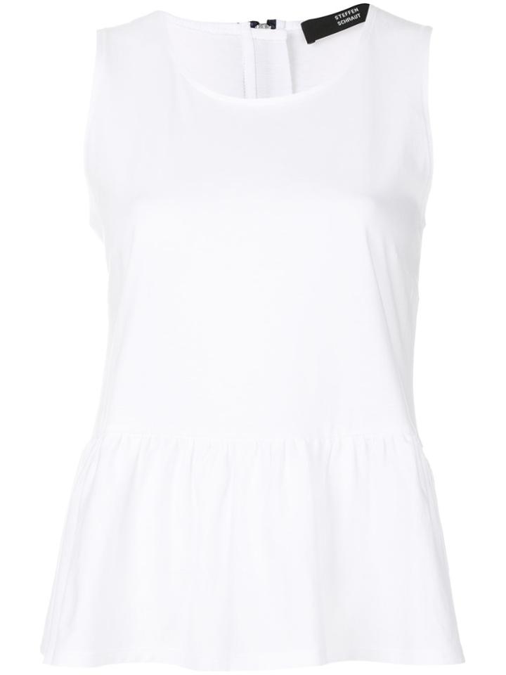 Steffen Schraut Sleeveless Flounce Blouse - White