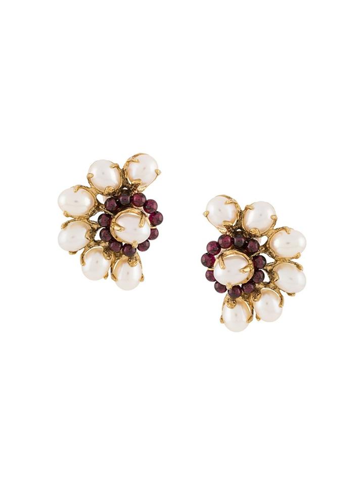 Goossens Perle Baroque Asymmetric Earrings - Gold