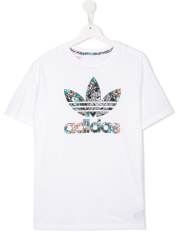 Adidas Kids Zoo Trefoil Logo T-shirt - White