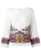 Etro - Printed Blouse - Women - Spandex/elastane/viscose - 46, Women's, Nude/neutrals, Spandex/elastane/viscose