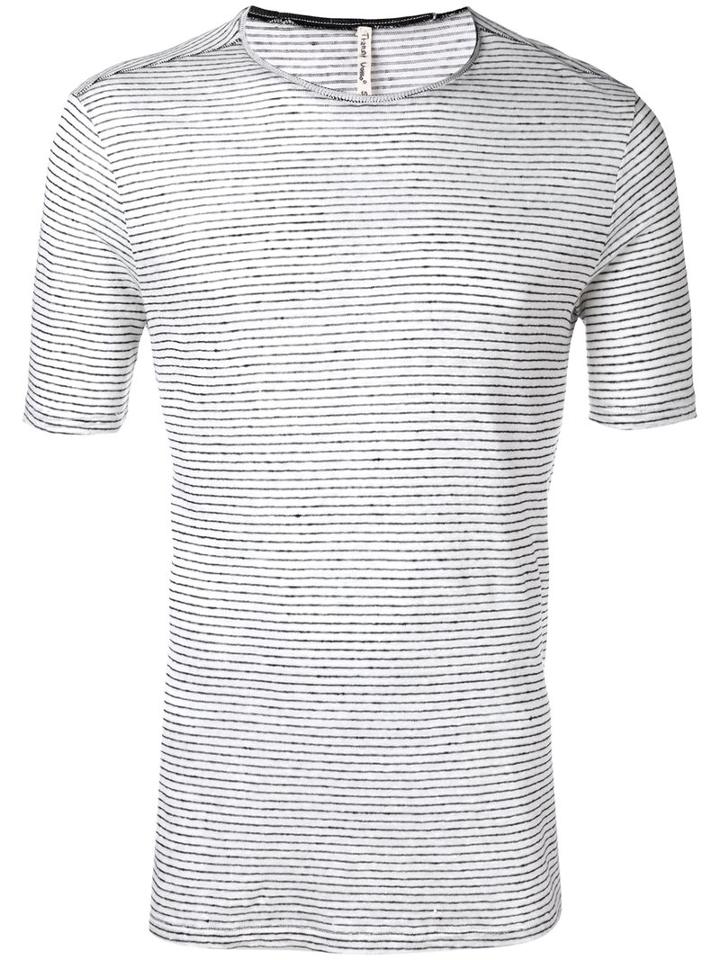 Transit Striped T-shirt, Men's, Size: 48, Black, Linen/flax
