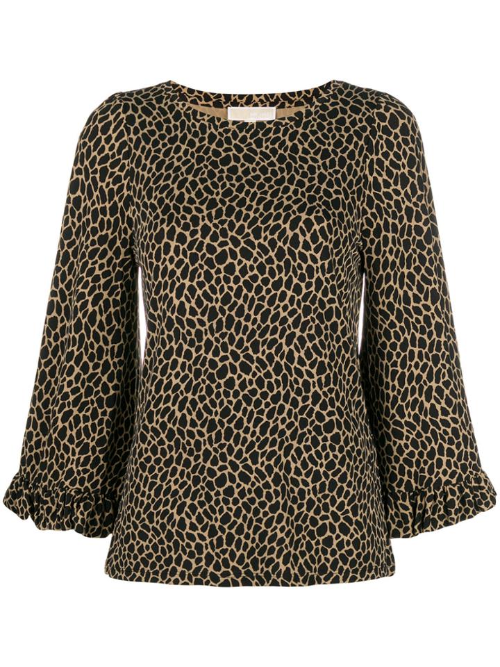 Michael Michael Kors Giraffe Print Blouse - Nude & Neutrals