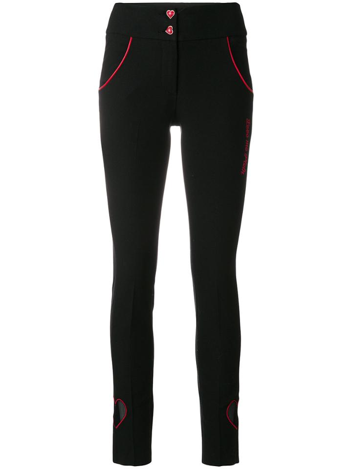 Philipp Plein Heart Cut Out Trousers - Black