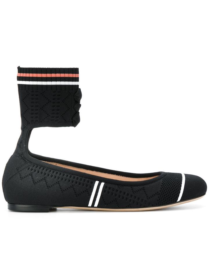 Fendi Stretch Fabric Ballerinas - Black