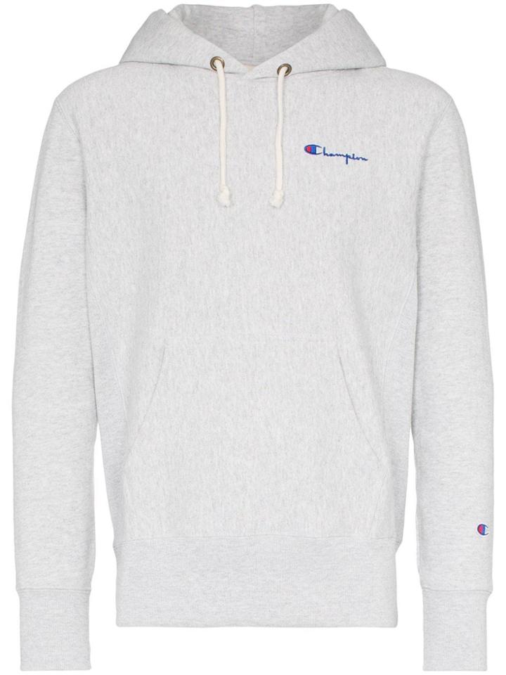 Champion Contrast Logo Hoodie - Grey
