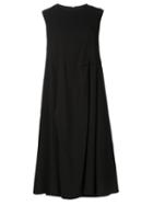 Y's Sleeveless Midi Dress, Women's, Size: 2, Black, Cotton/cupro