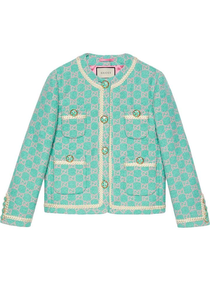 Gucci Gg Tweed Jacket - Blue