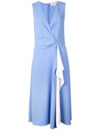 Dvf Diane Von Furstenberg Asymmetric Midi Dress - Blue