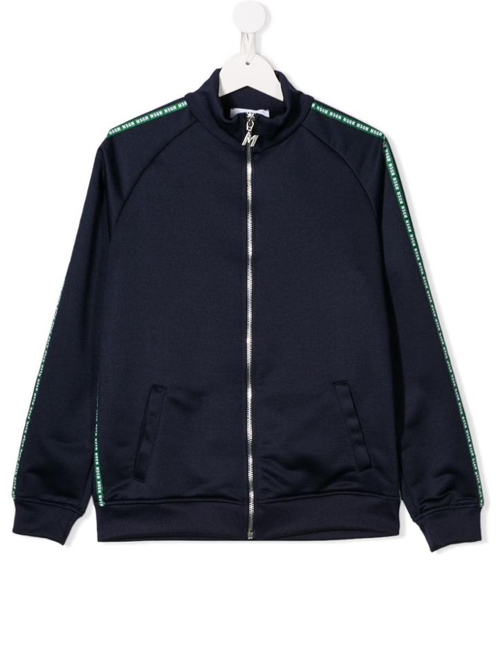 Msgm Kids Logo Tape Blouson - Blue