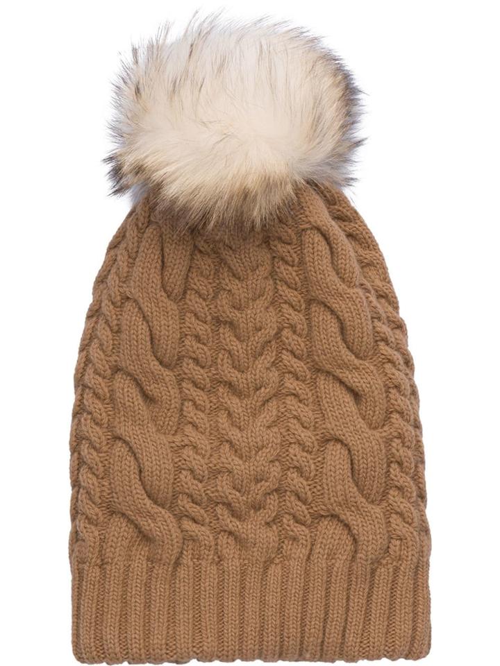 Miu Miu Knit And Fur Hat - Neutrals
