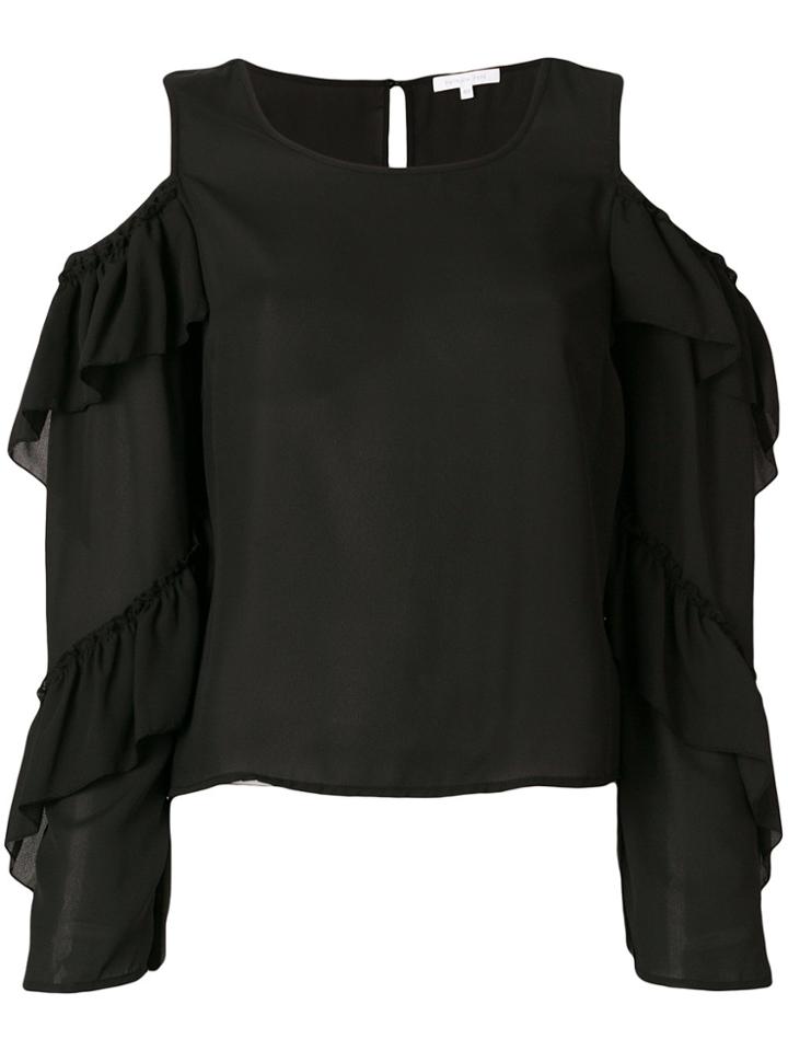 Patrizia Pepe Cold Shoulder Blouse - Black