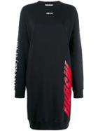 Msgm Logo Print Sweater Dress - Black