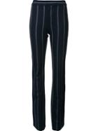 Derek Lam 10 Crosby Pinstripe Flared Trousers, Women's, Size: 8, Black, Ramie/polyester