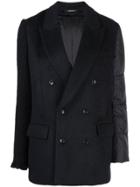 Undercover Quilted-panel Double-breasted Blazer - Black