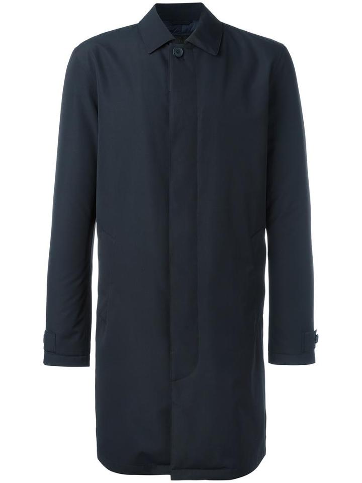 Z Zegna Padded Raincoat, Men's, Size: Xl, Blue, Polyester