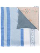 Aodress Tricolour Scarf, Adult Unisex, Blue, Wool