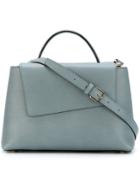 Valextra Asymmetric Flap Tote - Blue