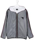 Diadora Junior Mesh Hooded Sports Jacket - White