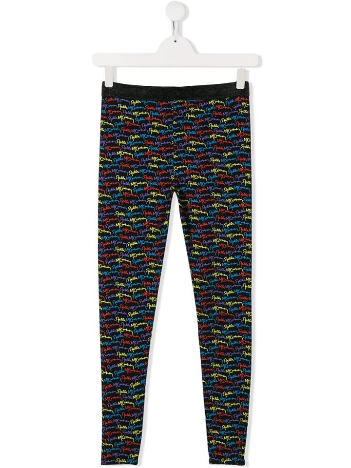 Stella Mccartney Kids Teen Scribble Logo Leggings - Black