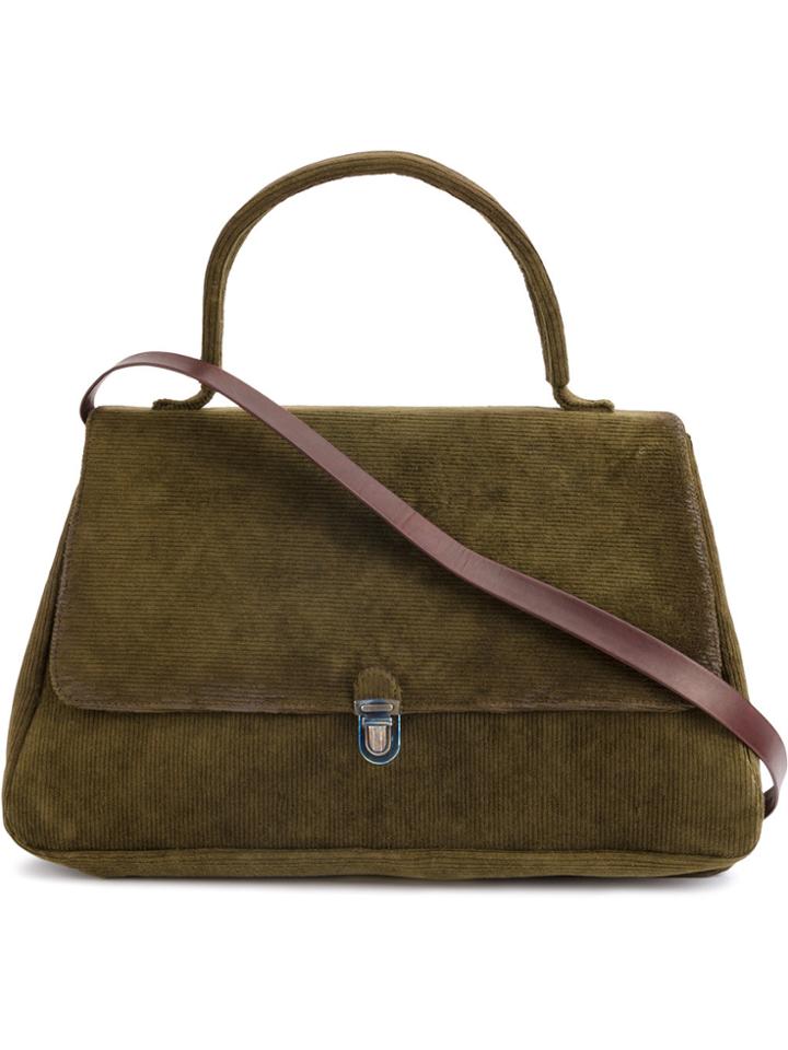 Cherevichkiotvichki Rib Textured Shoulder Bag - Green