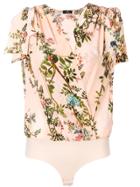 Elisabetta Franchi Floral Print Bodysuit - Pink & Purple